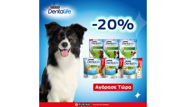 Έκπτωση 20% σε όλα τα προϊόντα  Purina Dentalife Έκπτωση 20% σε όλα τα προϊόντα  Purina Dentalife